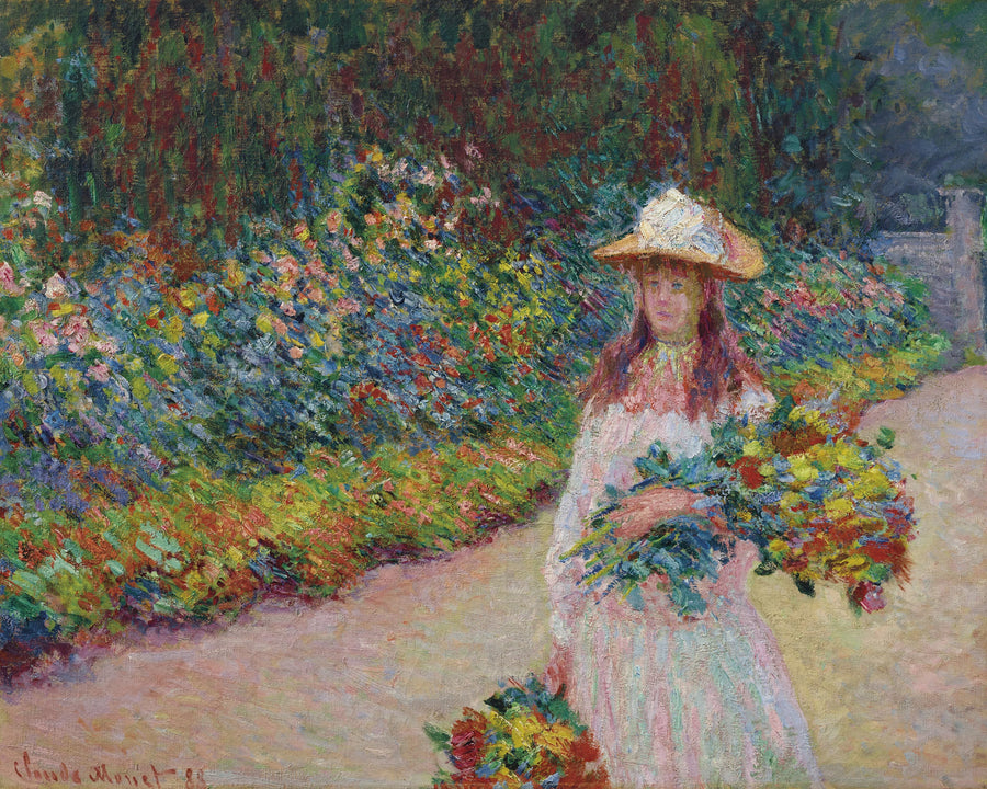 Giovane ragazza nel giardino di Giverny W1207 - Claude Monet