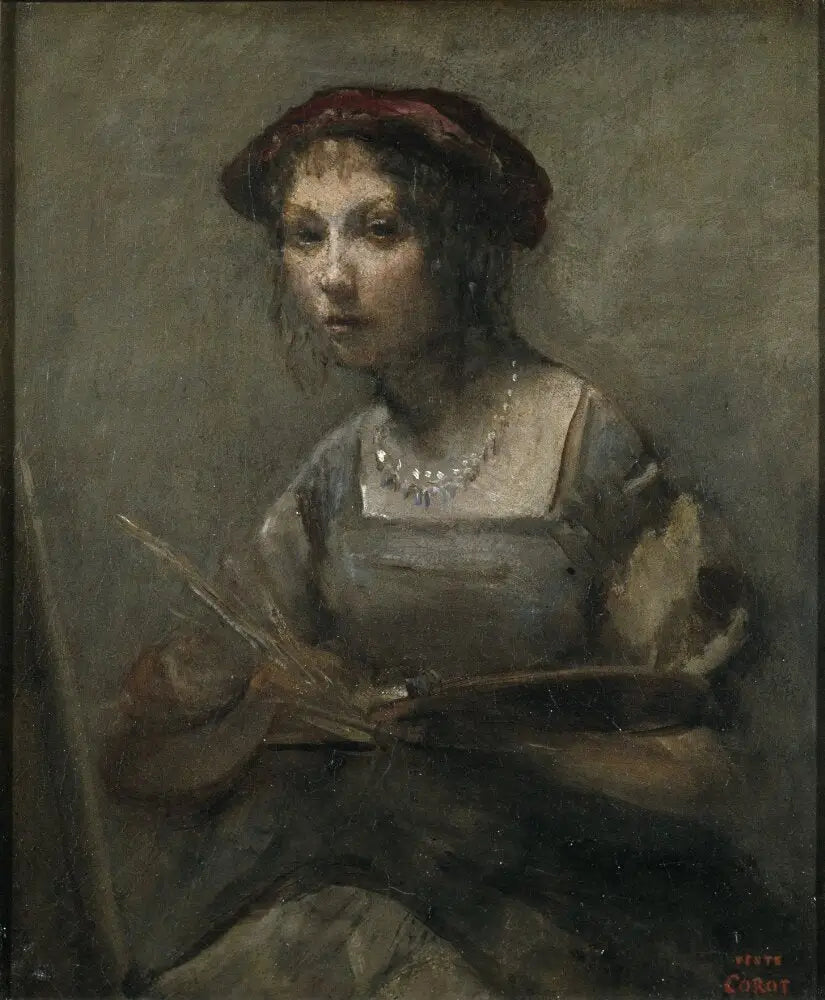 Giovane ragazza con una tavolozza - Jean-Baptiste Camille Corot