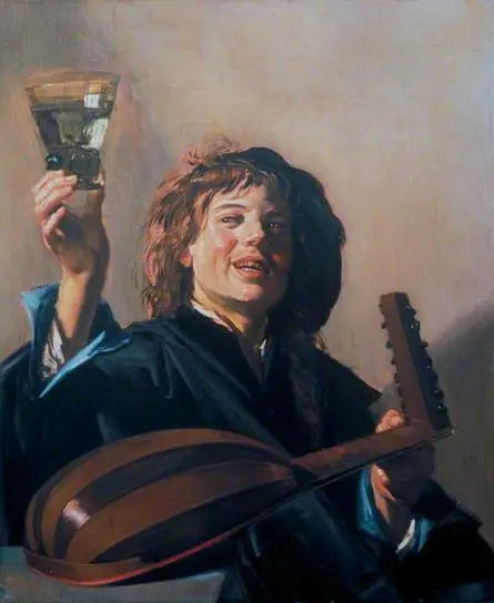 Giovane ragazzo con un bicchiere e liuto - Frans Hals