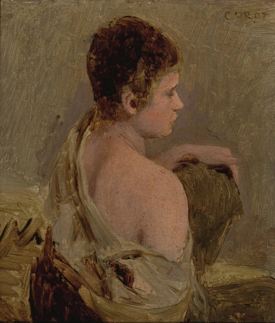Giovane uomo con spalla nuda - Jean-Baptiste Camille Corot