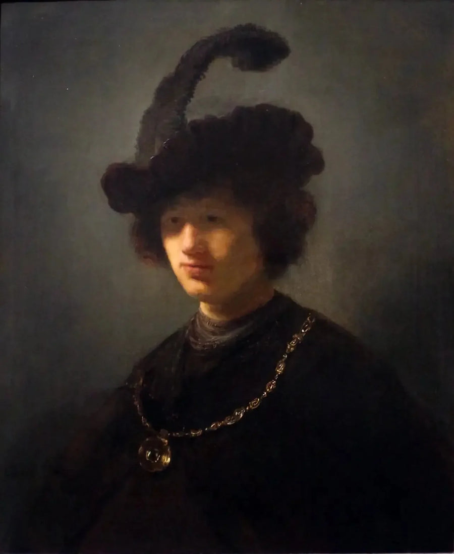 Giovane uomo con cappello di piume - Rembrandt