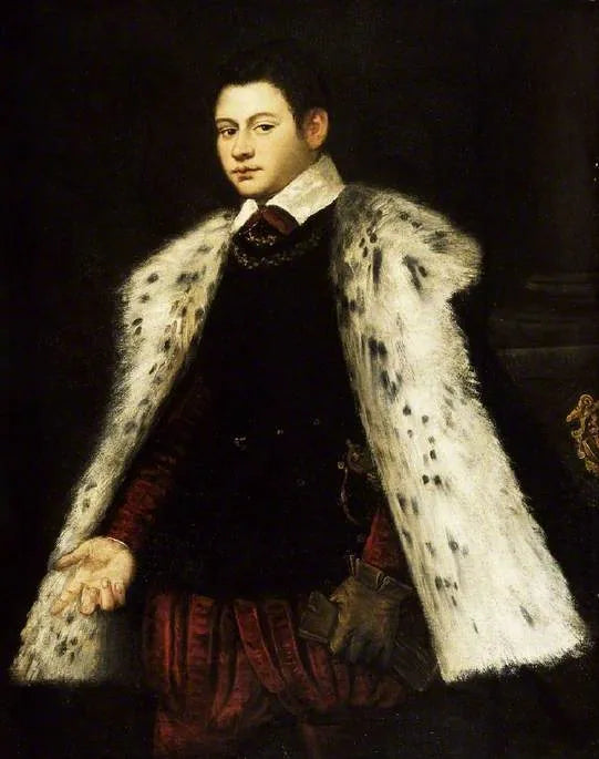 Giovane uomo con cappotto di pelliccia, 1558 - Jacopo Tintoretto