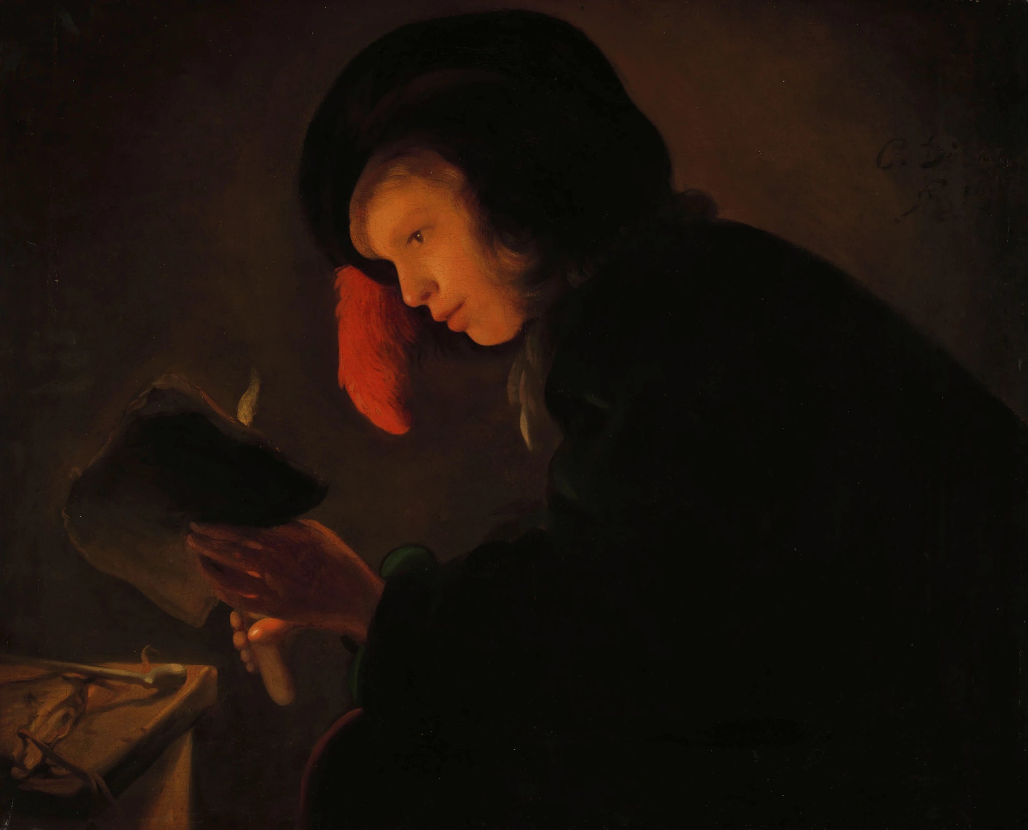 Jeune homme aux chandelles - Christiaen Jansz. Dusart