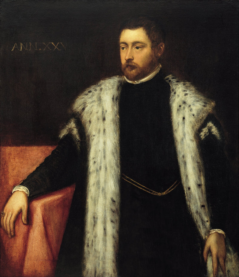 Giovane uomo di venticinque anni con un cappotto foderato di pelliccia - Jacopo Tintoretto