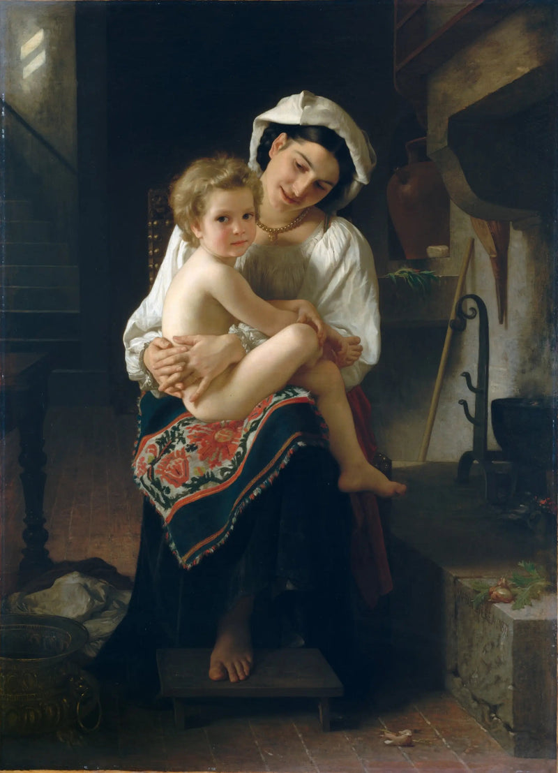 Giovane Madre che contempla il suo bambino - Bouguereau