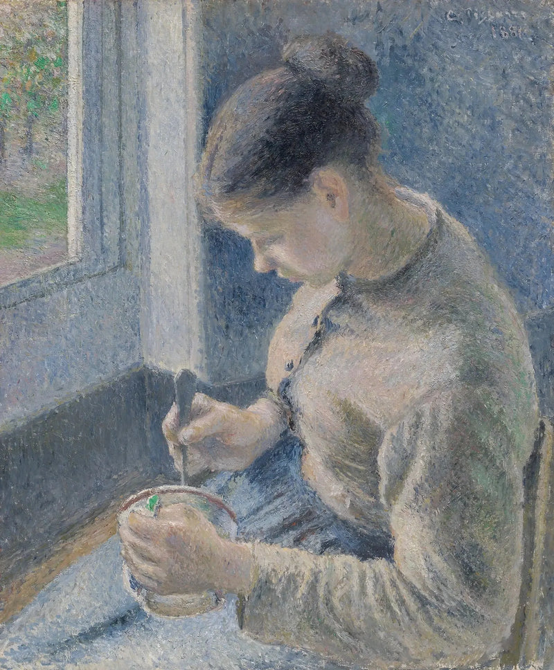 Giovane contadina che prende il caffè - Camille Pissarro