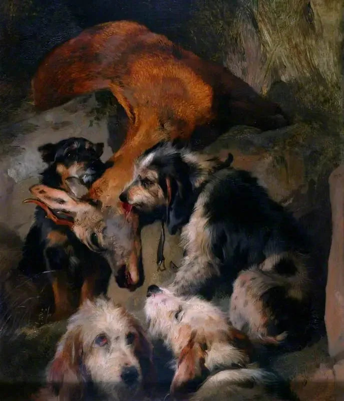 Giovani caprioli e cani da caccia - Edwin Henry Landseer