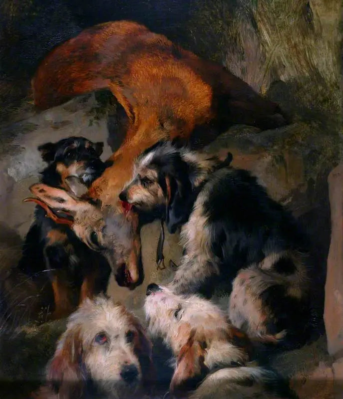 Jeunes chevreuils et chiens courants - Edwin Henry Landseer - Alpha Reproduction