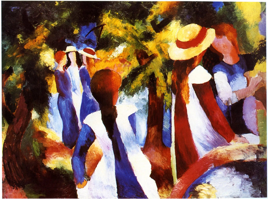 Ragazze sotto gli alberi - August Macke