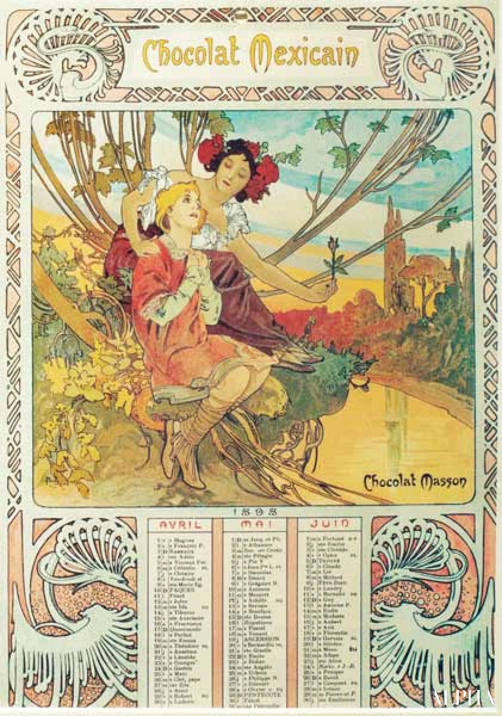 Jeunes - Mucha - Reproductions de tableaux et peintures haut de gamme