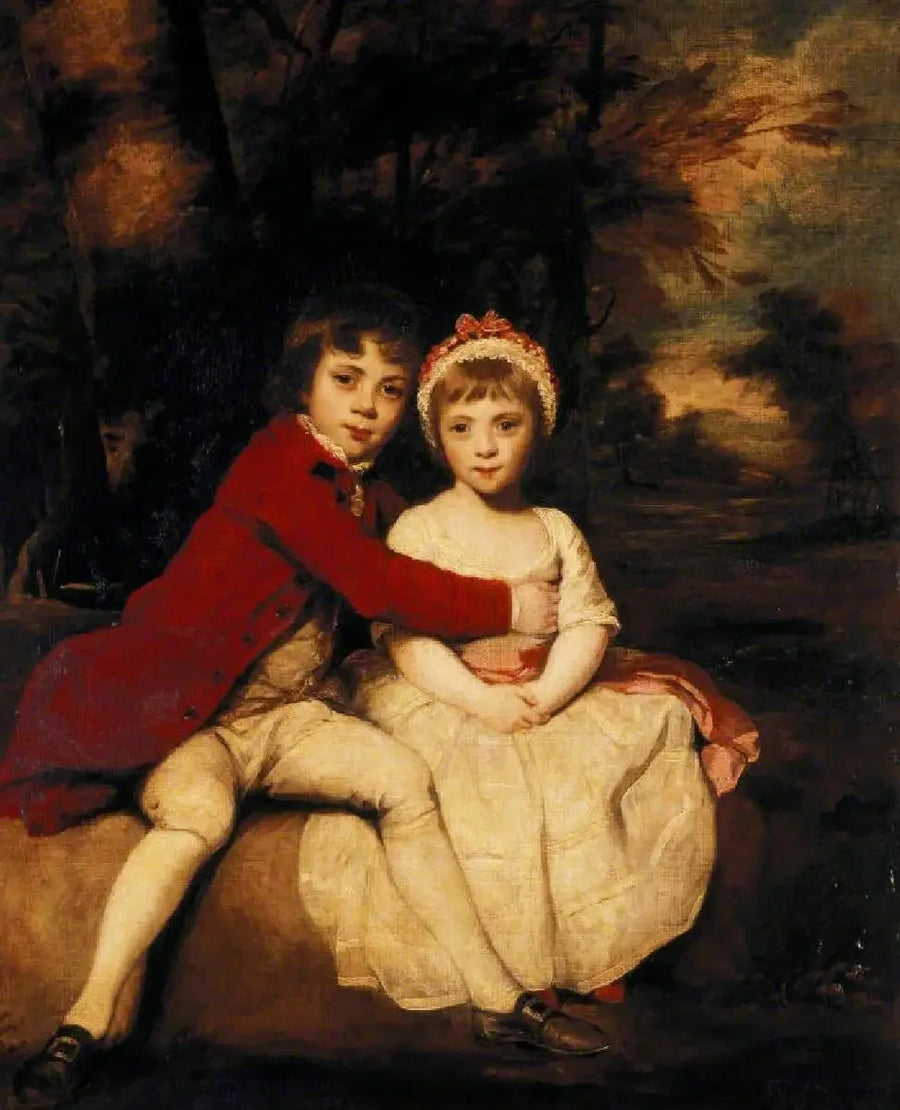 John Parker, futuro primo conte di Morley (1772-1840), e sua sorella Theresa Parker, futura onorevole signora George Villiers (1775-1856), figli - Joshua Reynolds