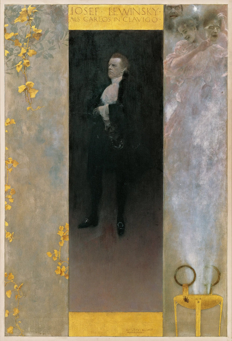 Josef Lewinsky e Carlos in Clavigo - Gustav Klimt