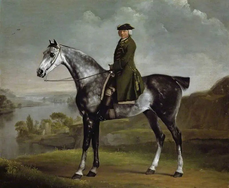 Joseph Smyth Esq, tenente di Whittlebury Forest, Northamptonshire, su un cavallo grigio pomellato - George Stubbs