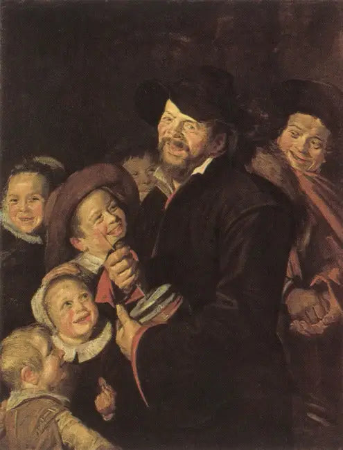 Giocatore di Rommelpot con sei bambini - Frans Hals