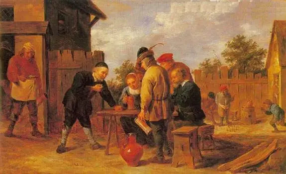 Giocatori di dadi e birilli in una locanda - David Teniers il Giovane