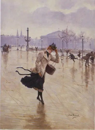 Giornata ventosa, Place de la Concorde - Jean Béraud