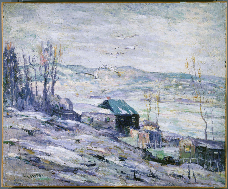 Giorno ventoso, fiume Bronx - Ernest Lawson