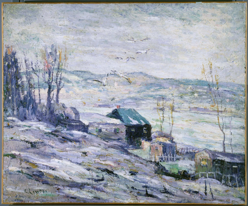 Giorno ventoso, fiume Bronx - Ernest Lawson