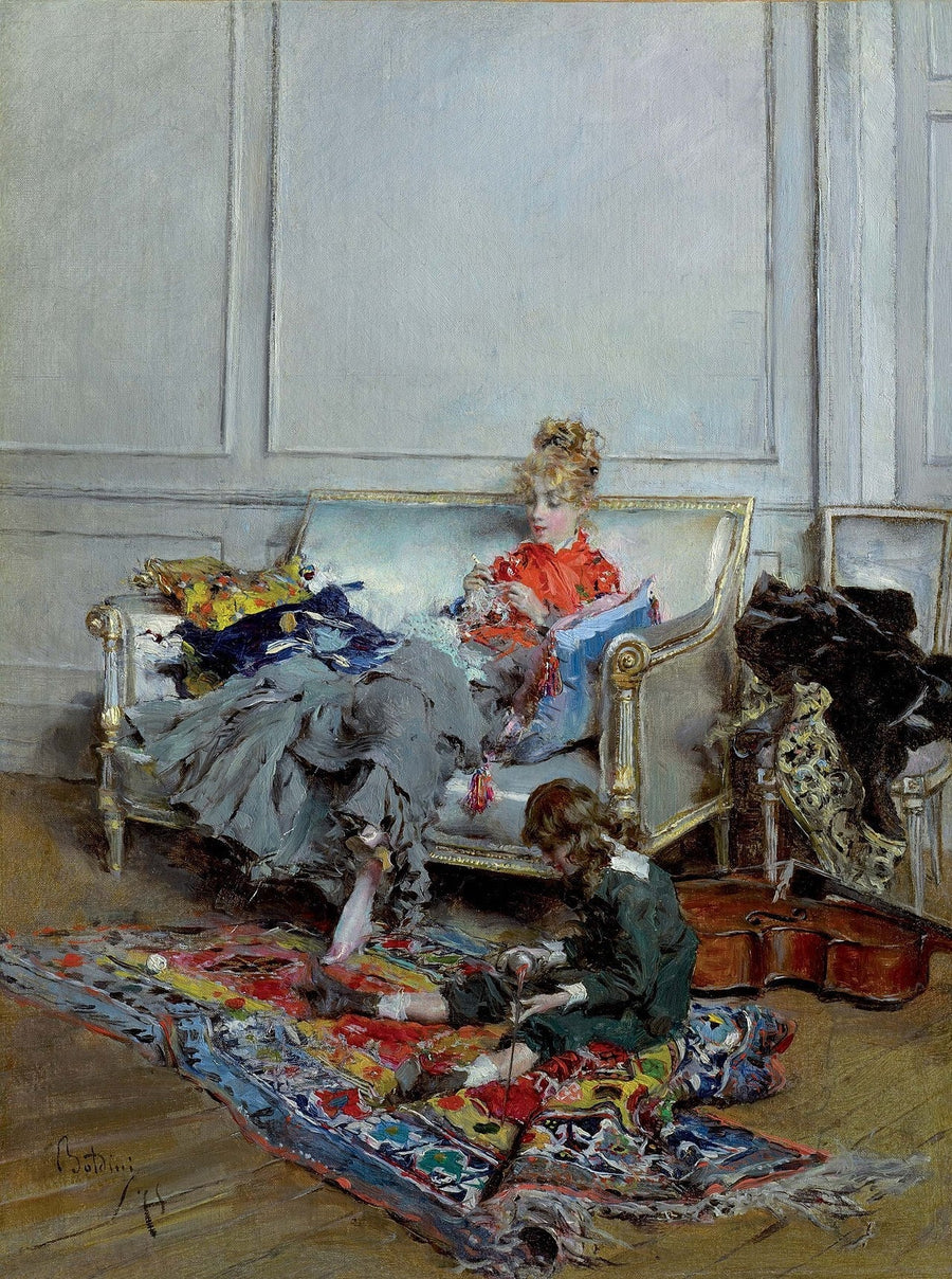 Giorni tranquilli o Giovane donna all'uncinetto - Giovanni Boldini