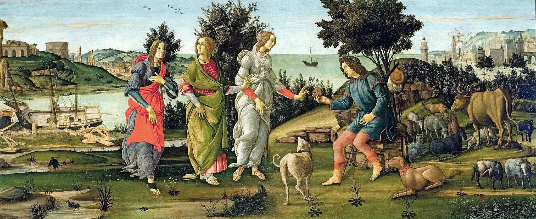 Le Jugement de Pâris par Botticelli et atelier, Palazzo Cini – reproduction peinture à l’huile sur toile
