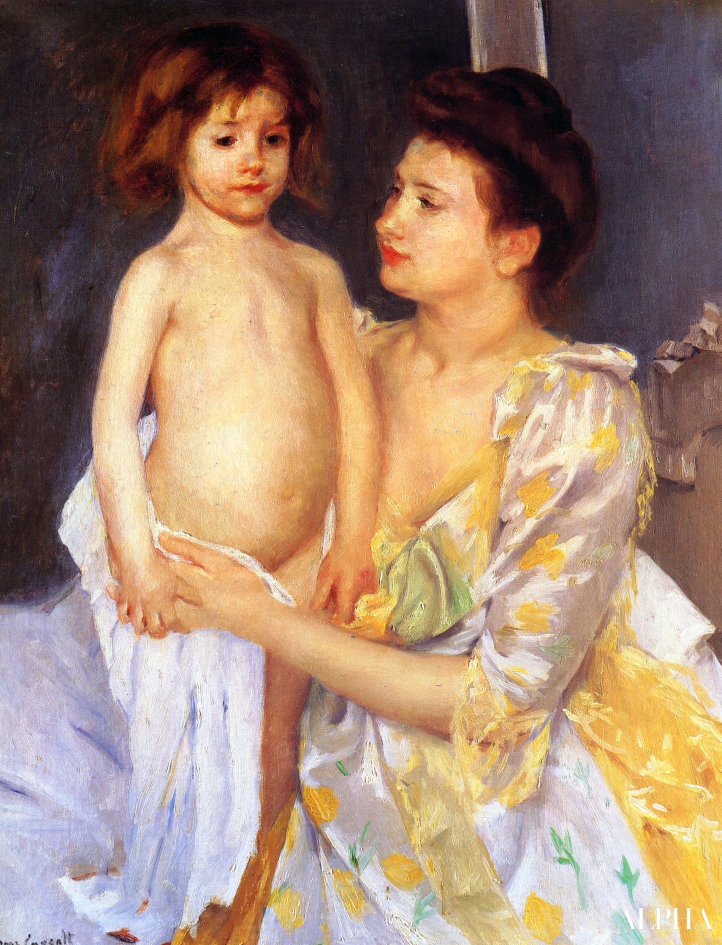 Jules che viene asciugato da sua madre - Mary Cassatt - Riproduzioni di quadri e dipinti di alta qualità