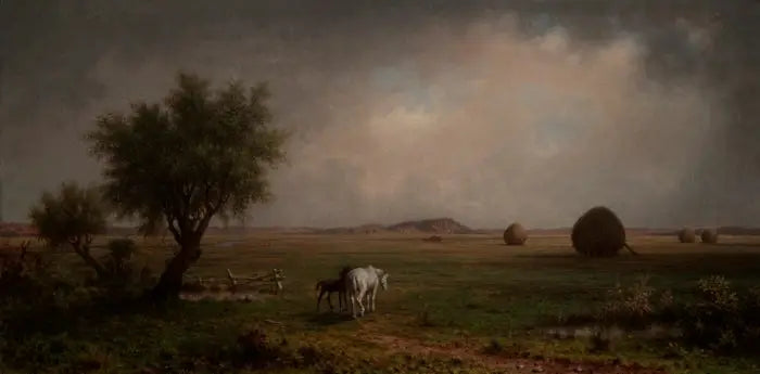 Cavalla e puledro in una palude - Martin Johnson Heade