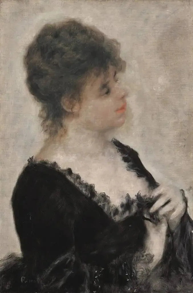 Junge Dame in Schwarz - Pierre-Auguste Renoir image 1 copie de tableau peinte à la main