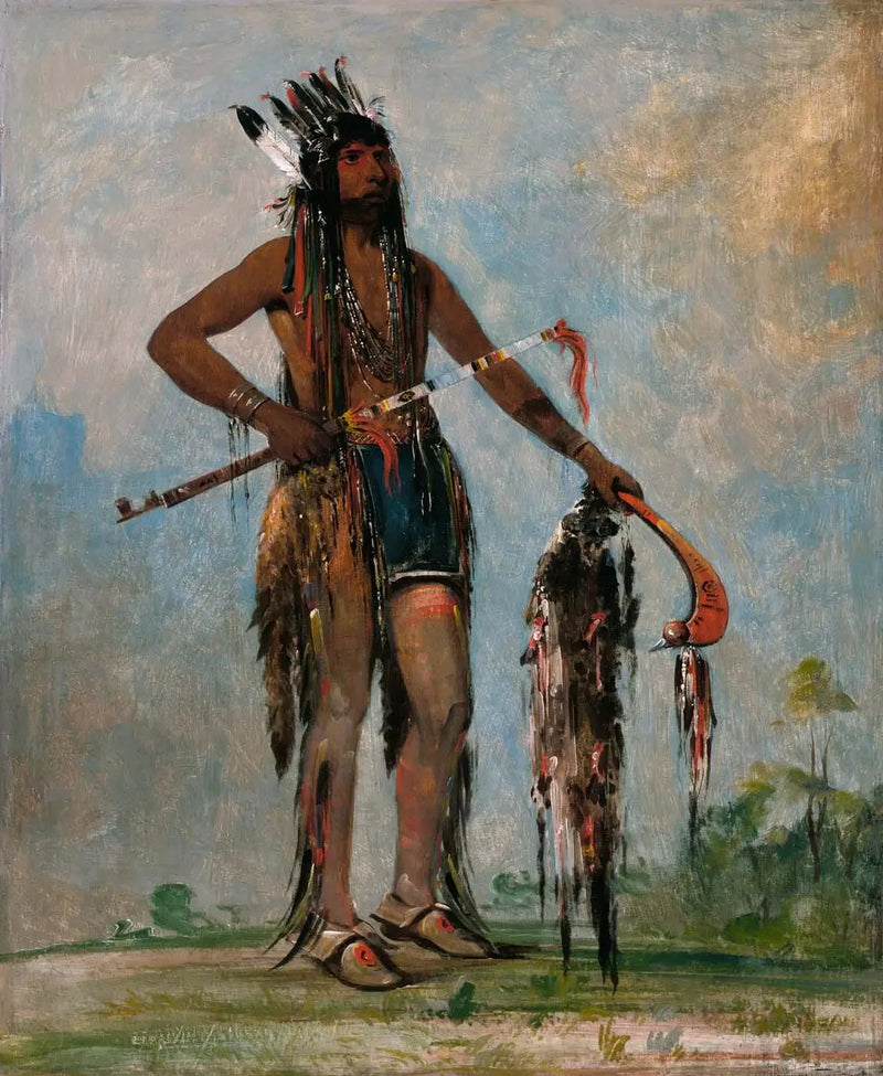 Ka-bés-hunk, Celui qui voyage partout, un guerriero - George Catlin