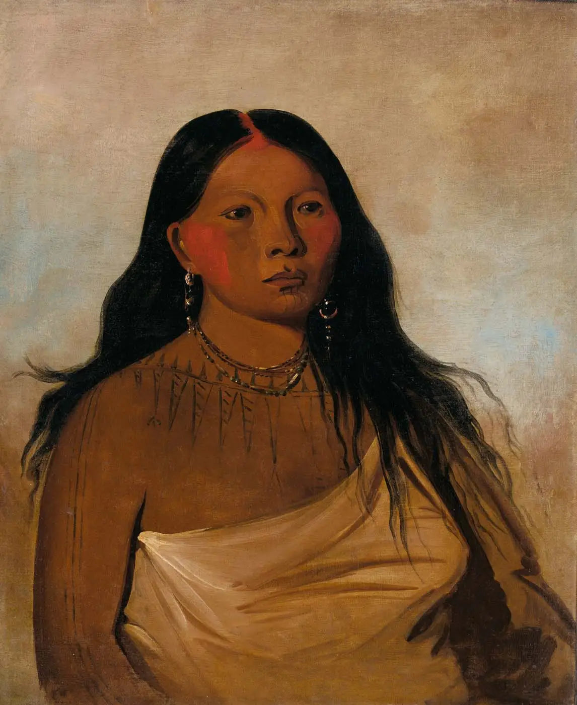 Káh-kée-tsee Cuisses une femme Wichita - George Catlin - Alpha Reproduction