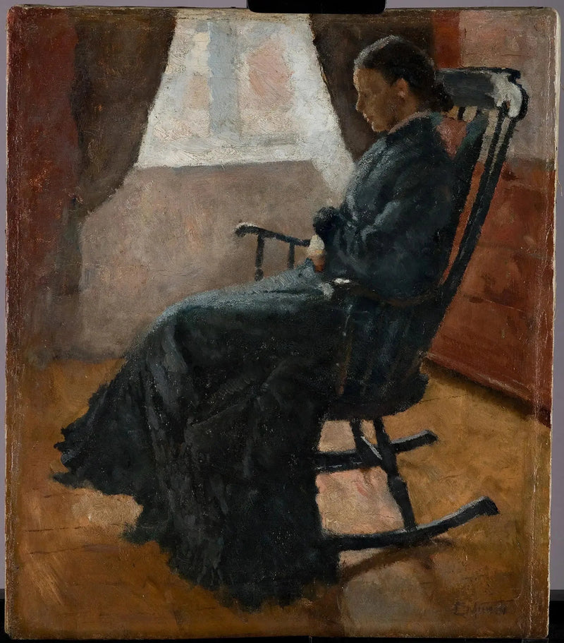 Karen Bjølstad in una sedia a dondolo - Edvard Munch