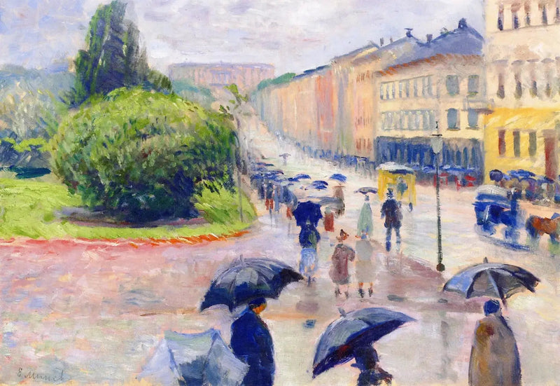 Karl Johan sotto la pioggia - Edvard Munch