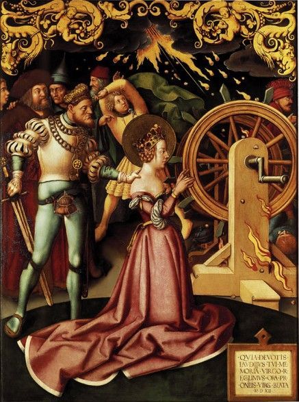 Katharinenaltar: Martyrium der hl. Katharina - Hans Holbein the Elder image 1 tableau peint à l’huile sur toile