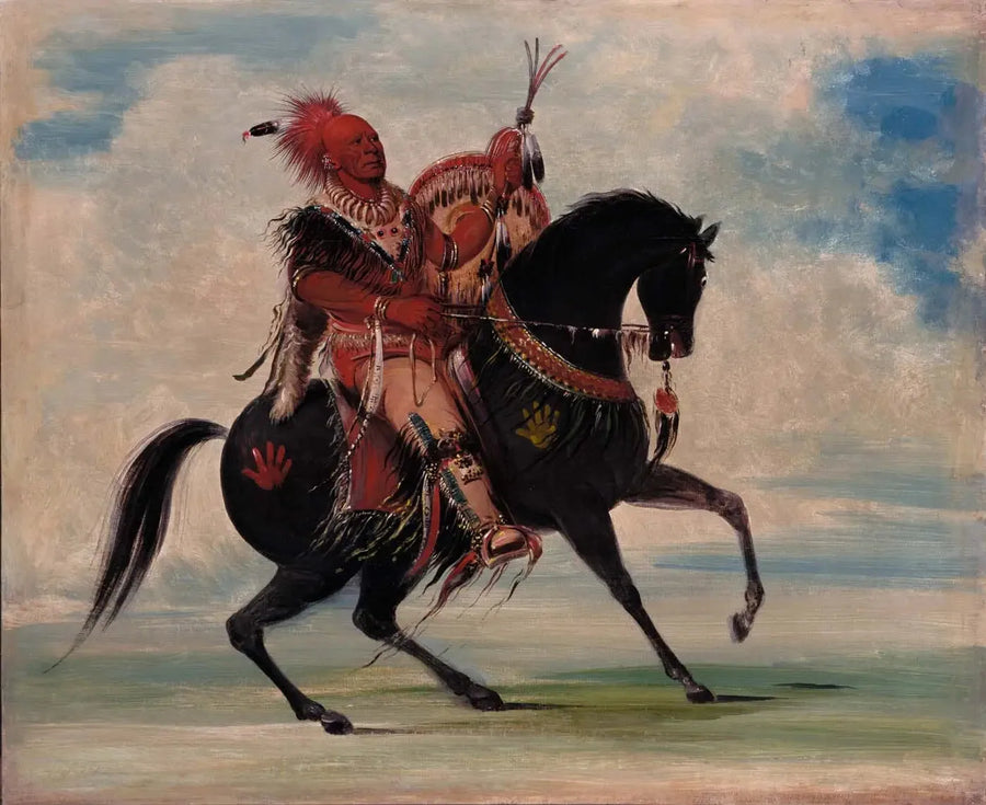 Kee-o-kúk, il volpe vigile, capo della tribù, a cavallo - George Catlin
