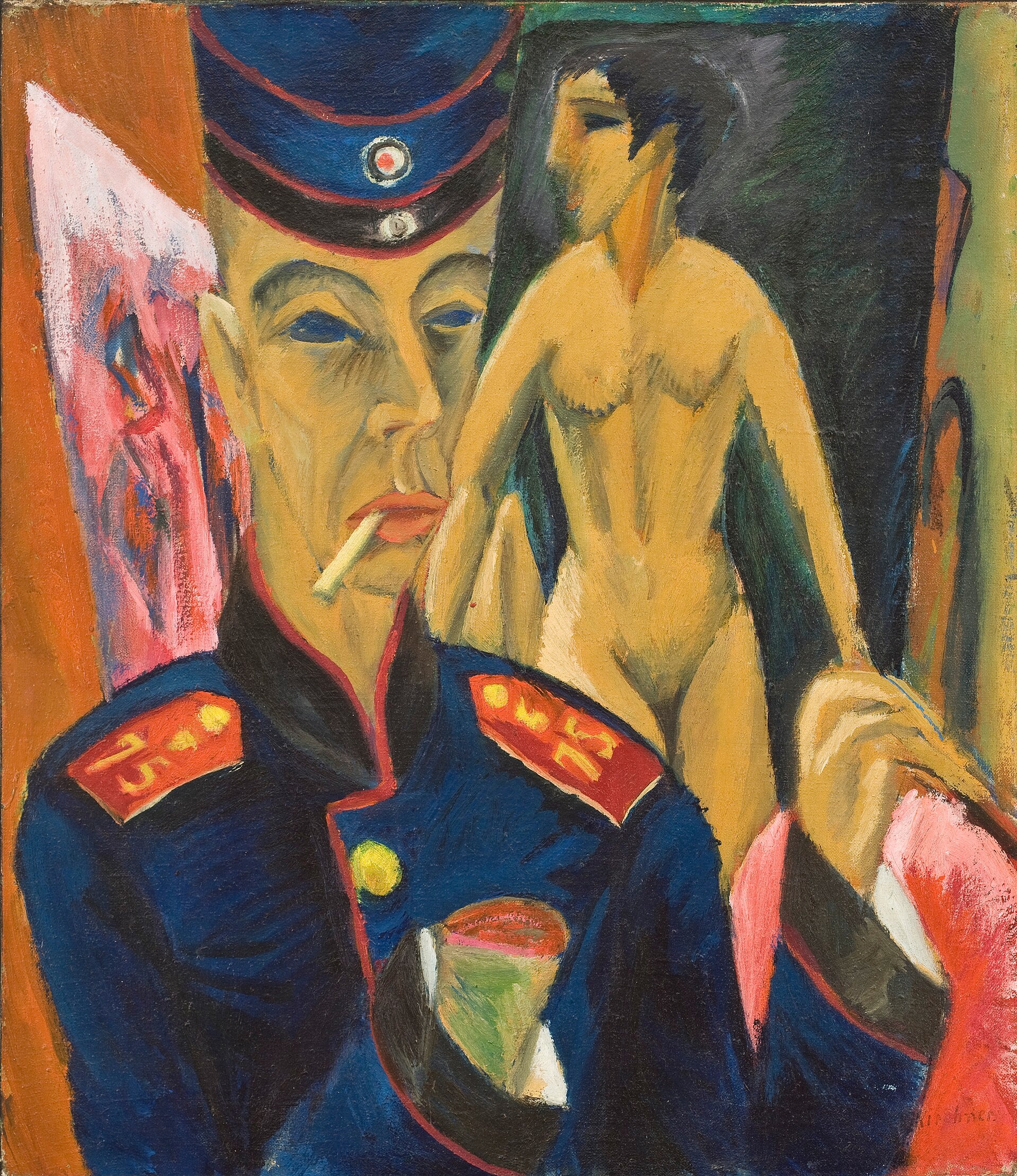 Autoportrait en soldat - Ernst Ludwig Kirchner