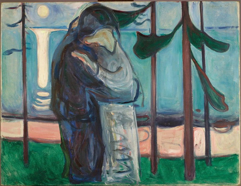 Bacio sulla costa al chiaro di luna - Edvard Munch