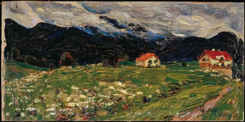 Kochel, paesaggio con due case - Vassily Kandinsky