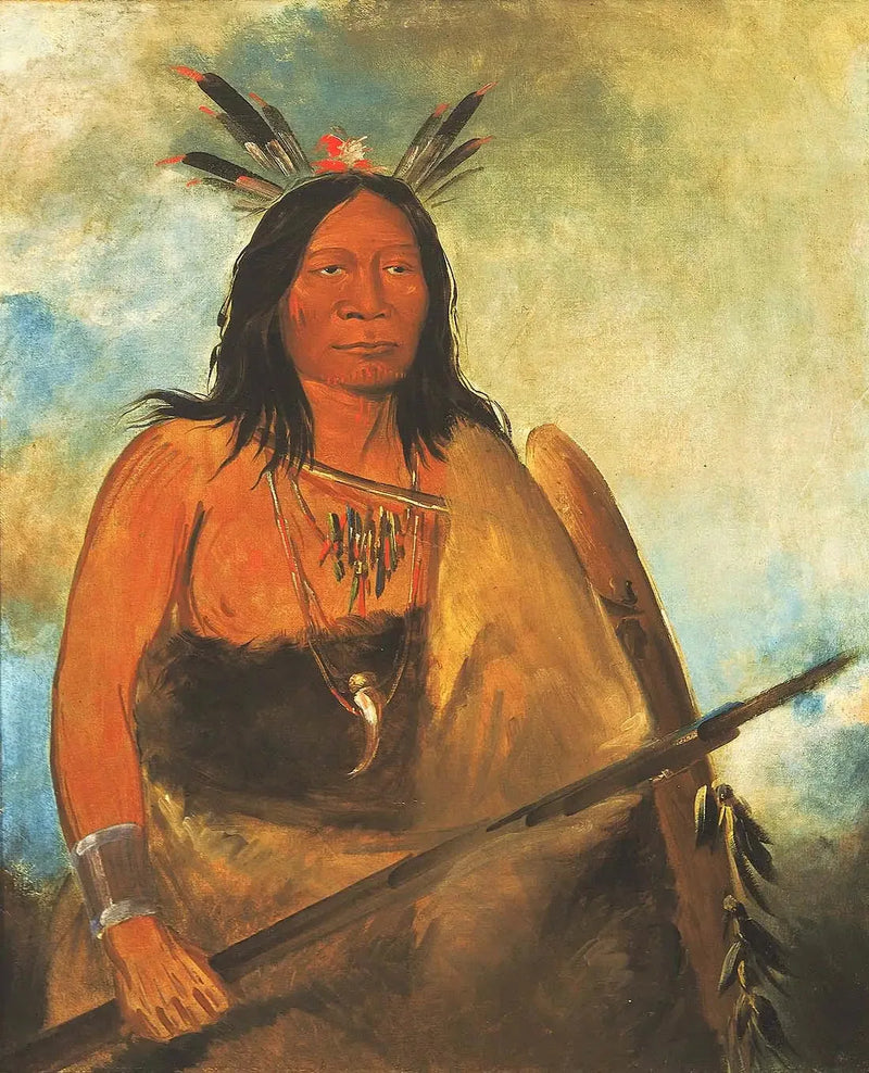 Kots-o-kó-ro-kó, pelo del cuello del toro, un jefe - George Catlin