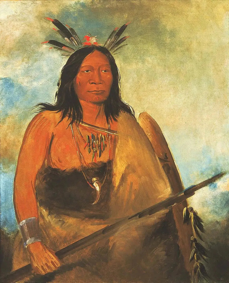 Kots-o-kó-ro-kó, pelo del cuello del toro, un jefe - George Catlin