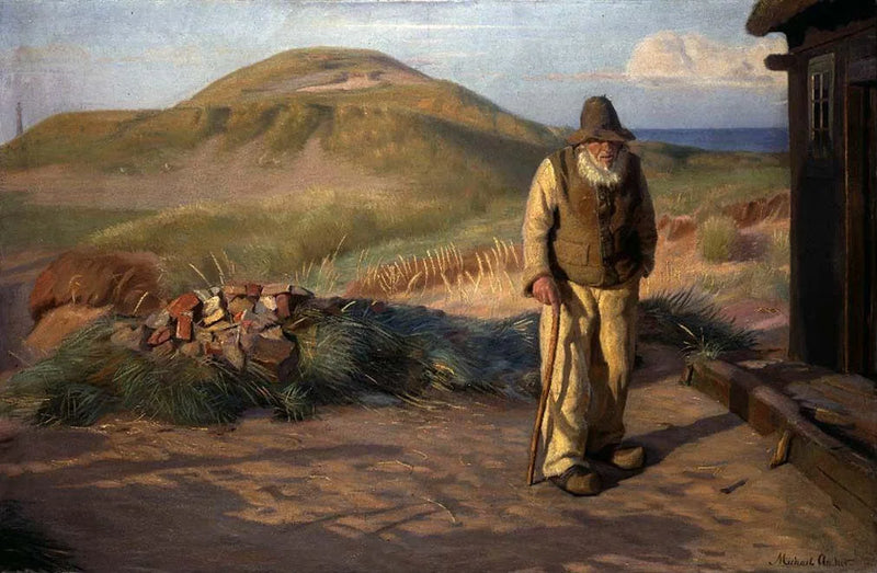 Kristian, cieco, davanti a casa sua - Michael Peter Ancher