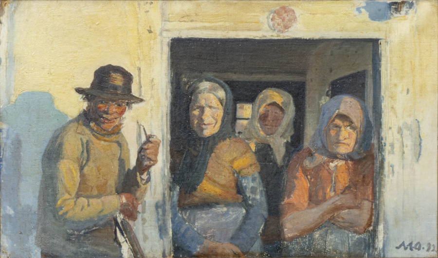 Kristoffer e le donne alla porta. -Michael Peter Ancher