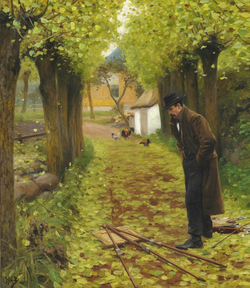 L. A. Anello vicino al suo cavalletto caduto - H. A. Brendekilde