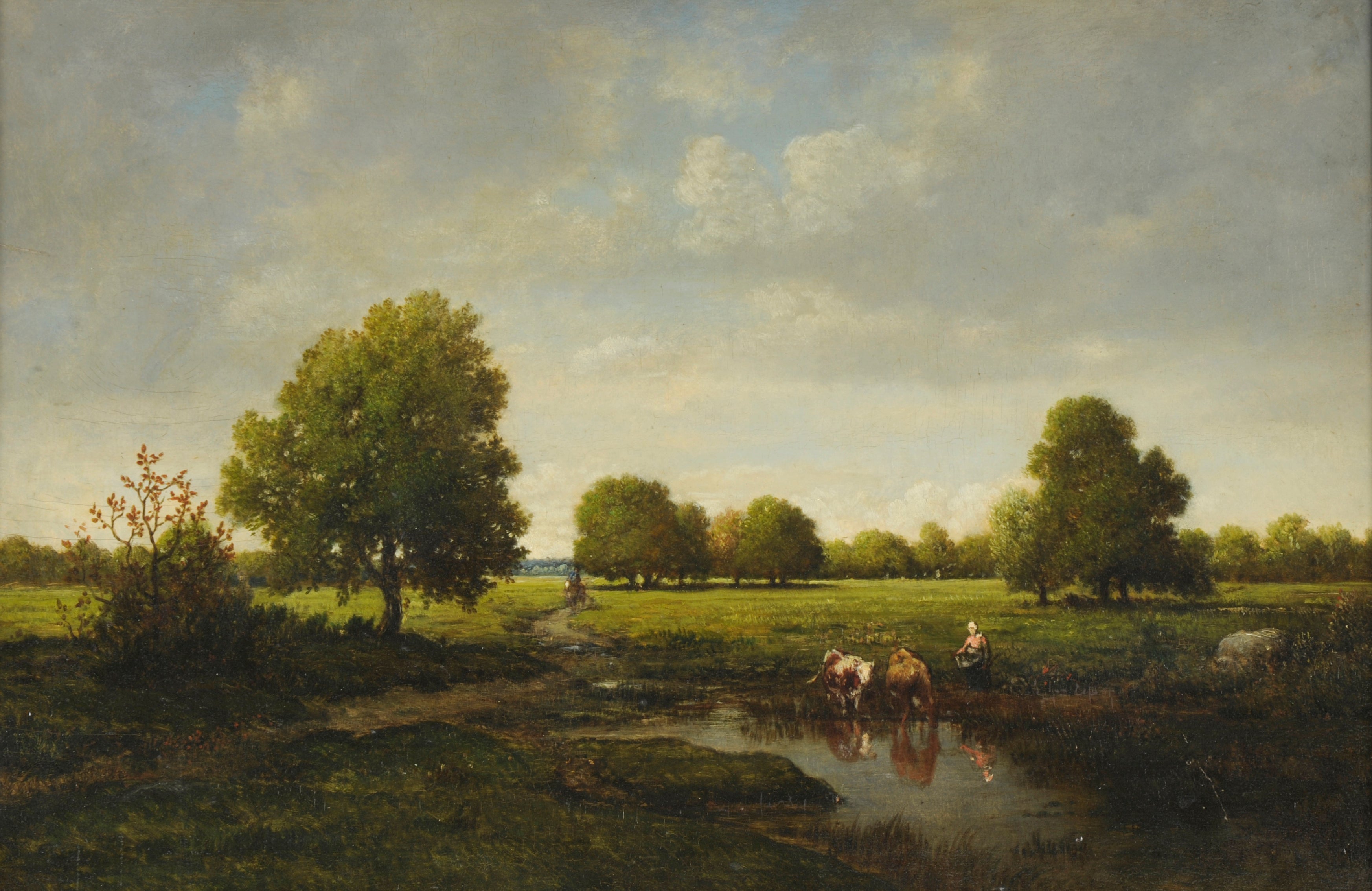 L'Abreuvoir - Théodore Rousseau image 1 reproduction artisanale de tableau