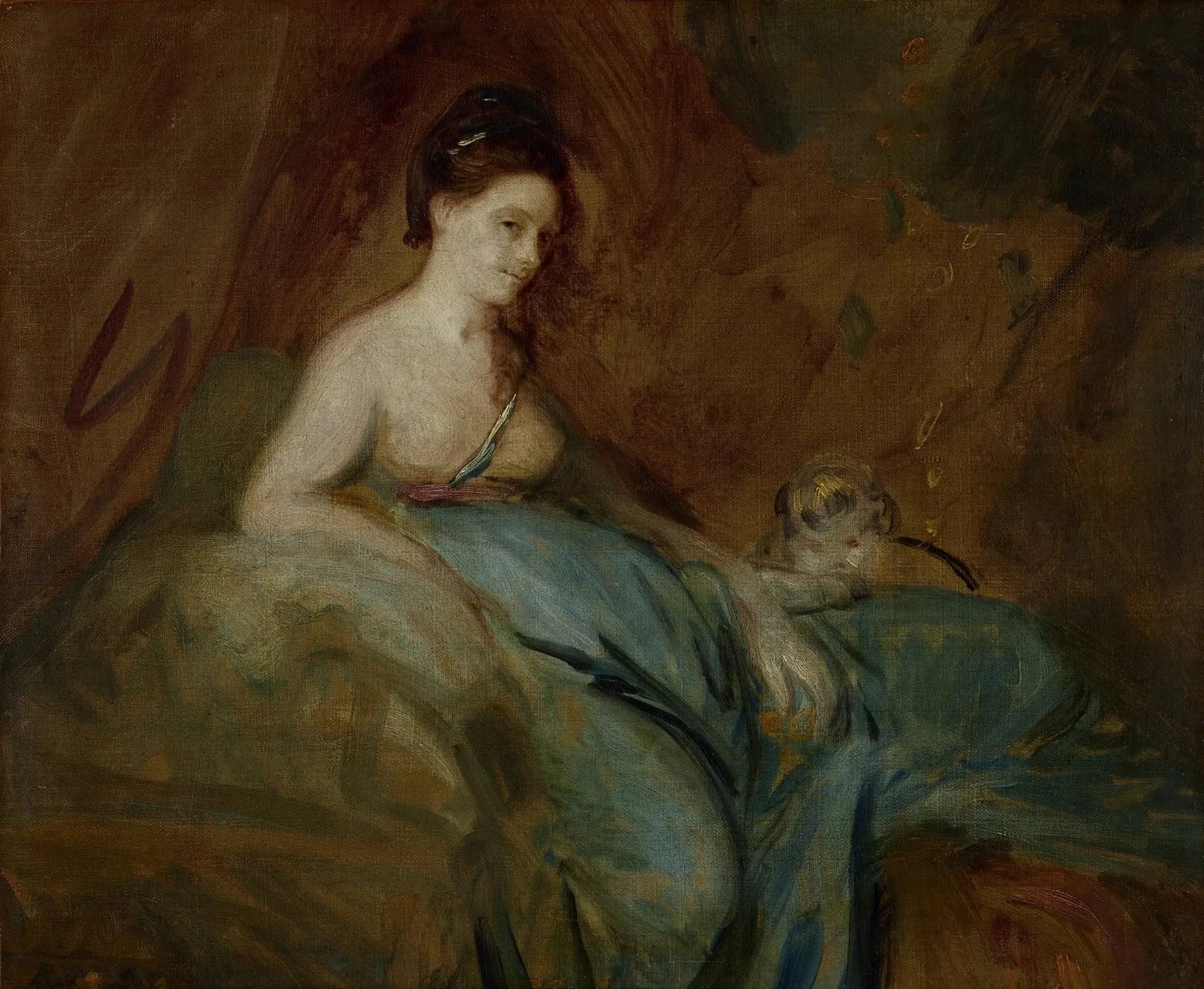 L'actrice Kitty Fisher dans le rôle de Danae - Joshua Reynolds image 1 tableau peint à l’huile sur toile
