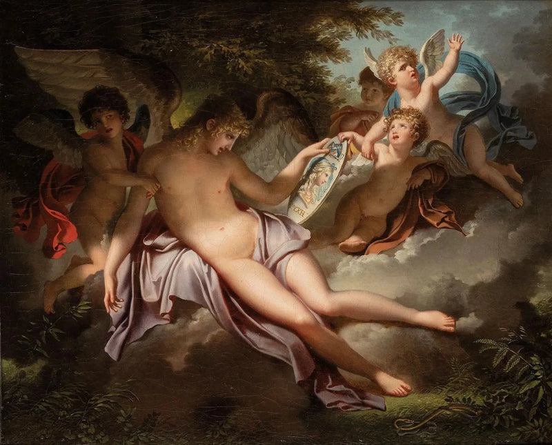L'Amore adolescente piangendo sul ritratto di Psiche che ha perso - Charles Meynier
