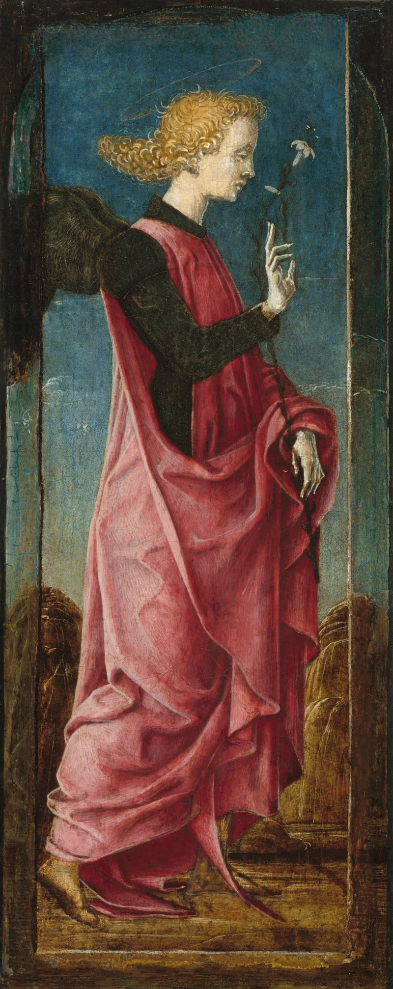 L'Annunciazione con san Francesco e san Luigi di Toulouse [pannello centrale sinistro] - Cosmé Tura