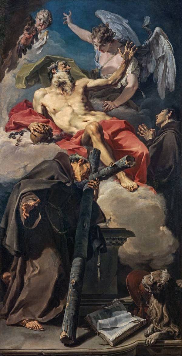L'apothéose di san Gerolamo con san Pietro d'Alcántara e un francescano non identificato - Giovanni Battista Pittoni