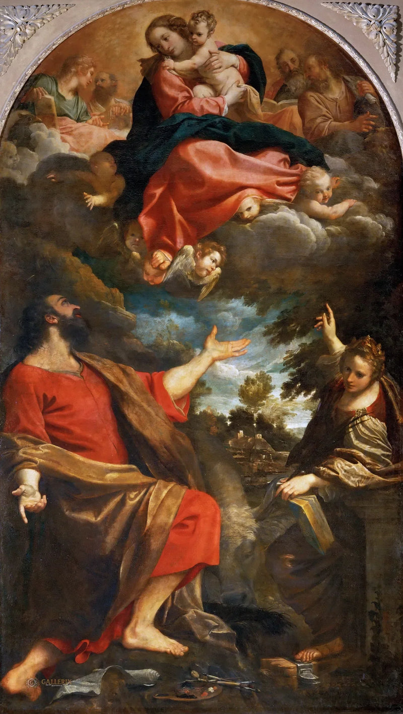 L'Apparizione della Vergine a san Luca e santa Caterina - Annibale Carracci