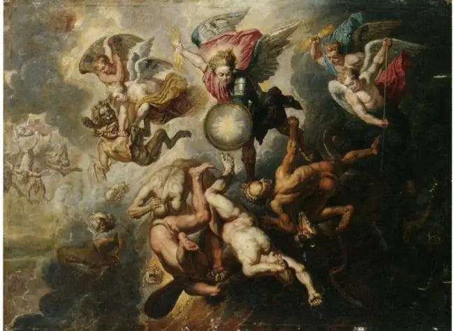 L'arcangelo Michele che scaccia gli angeli ribelli (Apocalisse 12:7-9, XVII secolo) - Peter Paul Rubens