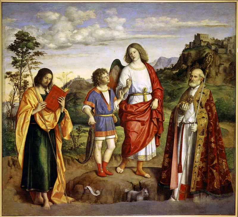 L'arcangelo Raffaele con Tobia e due santi. - Cima da Conegliano