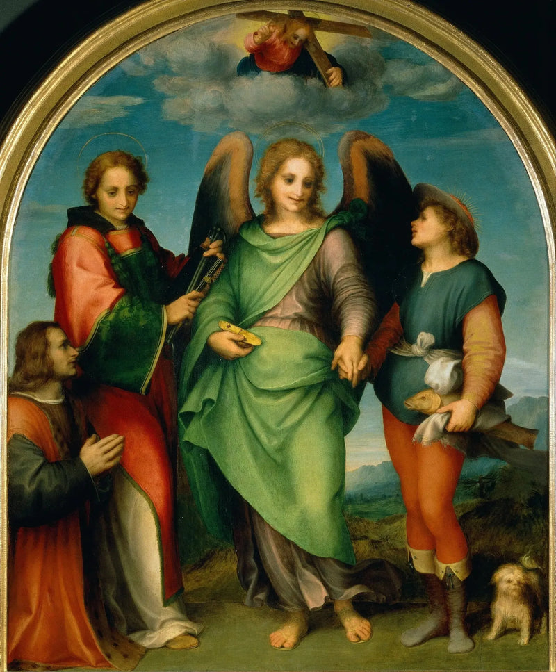 L'arcangelo Raffaele con Tobia, san Lorenzo e il donatore Leonardo di Lorenzo Morelli - Andrea del Sarto